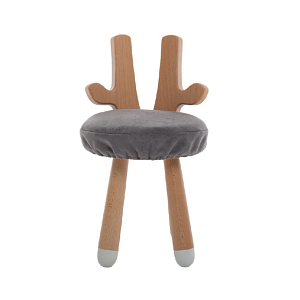 Стульчик LOONA soft furniture "Жирафик", серый, с белыми пяточками